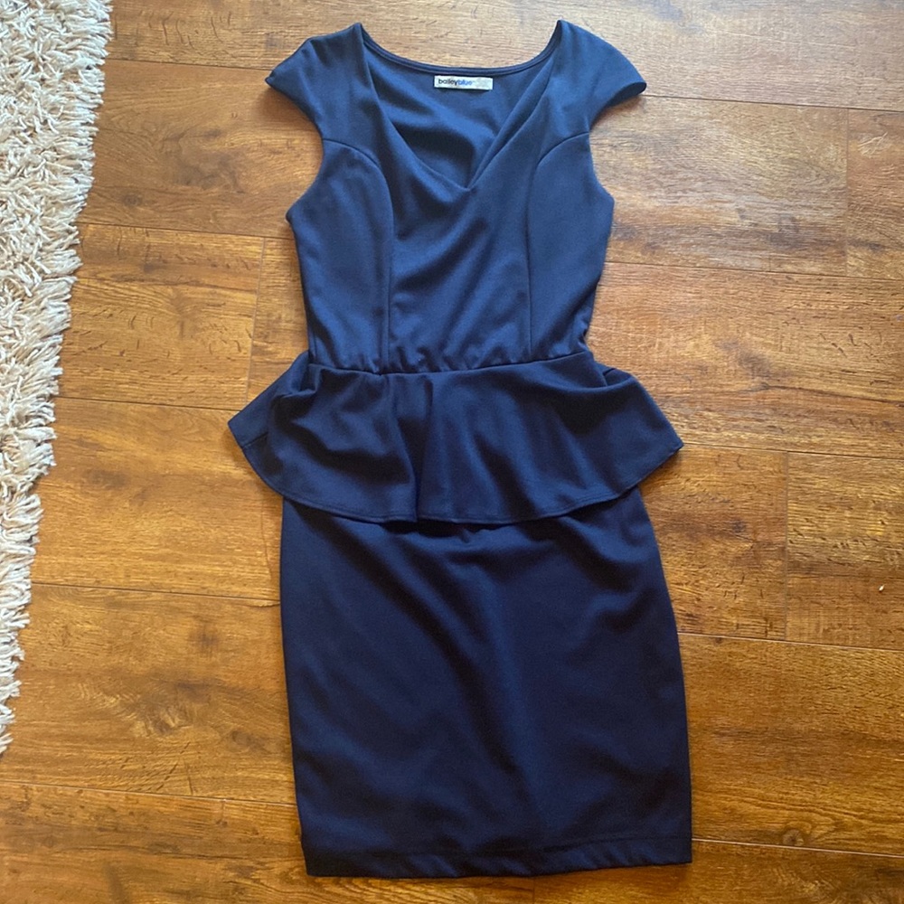 Navy Peplum Dress